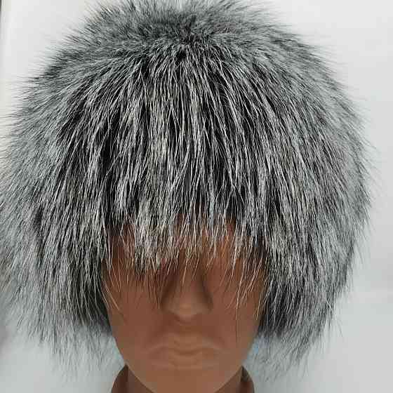 Хутряна шапка жіноча сніп Ангелина із чорнобурки Сірий Харків