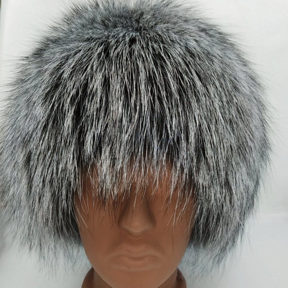 Хутряна шапка жіноча сніп Ангелина із чорнобурки Сірий Харків - фото 1
