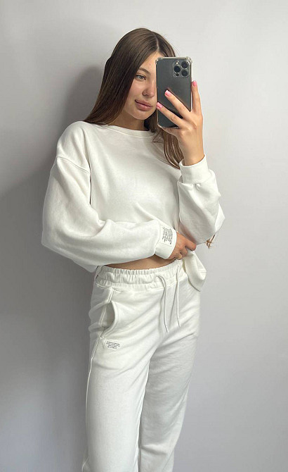 Костюм спортивний жіночий трикотажний Молочний XL/XXL Харків - фото 4