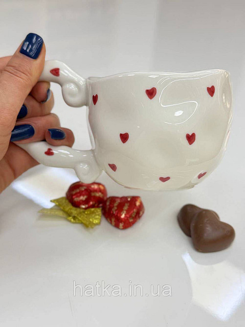 Чашка крухоль кераміка Olens "Міні сердечка" 300 мл 8030-423 Київ - фото 2