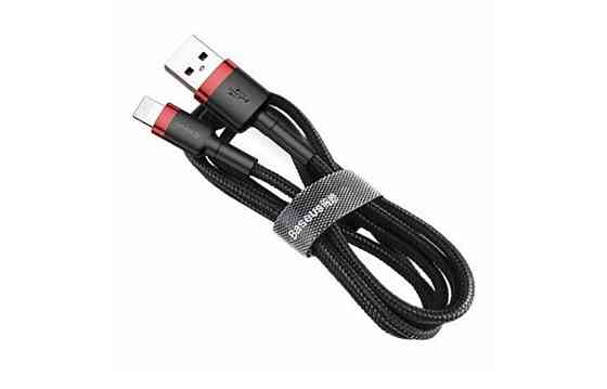 Комплект Baseus cafule Cable USB For iP 2.4A 1m Red+Black 6шт Киев