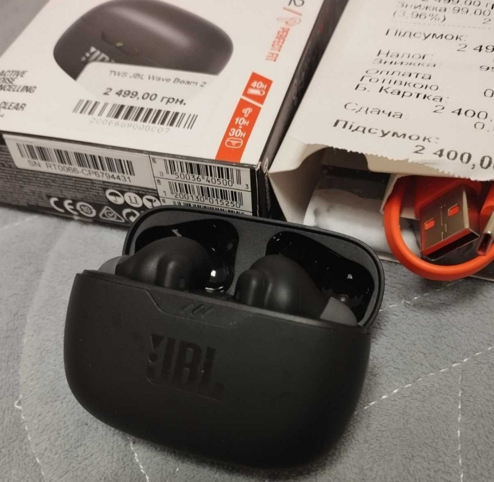 Навушники бездротові TWS JBL Wave Beam 2 Black Харків - фото 5