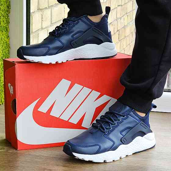 Чоловічі Сині Кросівки Nike Huarache Шкіряні Найк (розміри: 41,42,43,44,45) Відео Огляд Дніпро