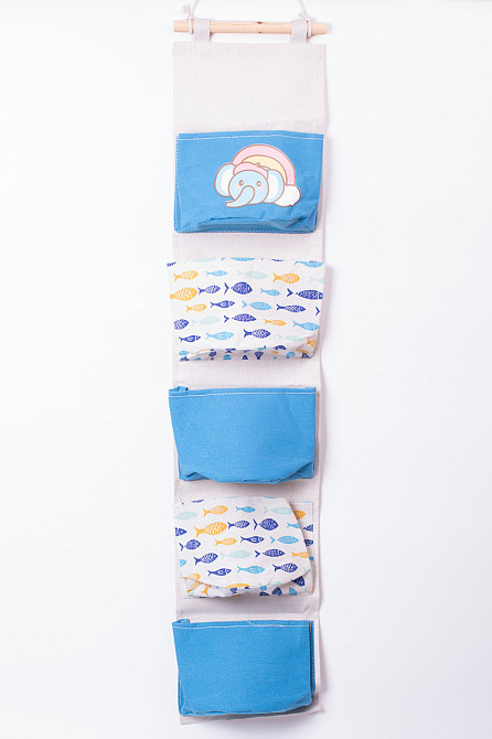 Синий подвесной органайзер на 5 карманов 20×58 см Киев - изображение 7