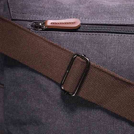 Чоловіча сумка для ноутбука з текстильним клапаном 21240 Vintage Чорна Київ