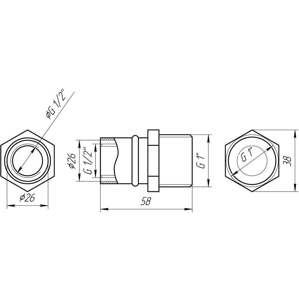 Муфта із зовнішньою різьбою прес APE ITALY AP 101 1″х26 Тернопіль - фото 3