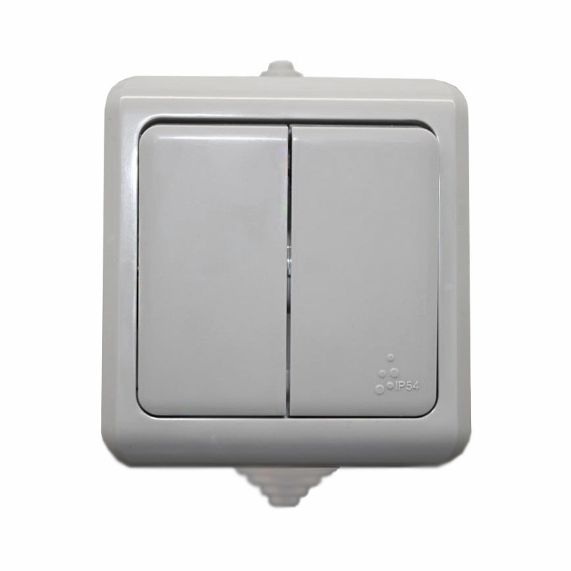 Выключатель двойной, IP54 серый Днепр - изображение 1