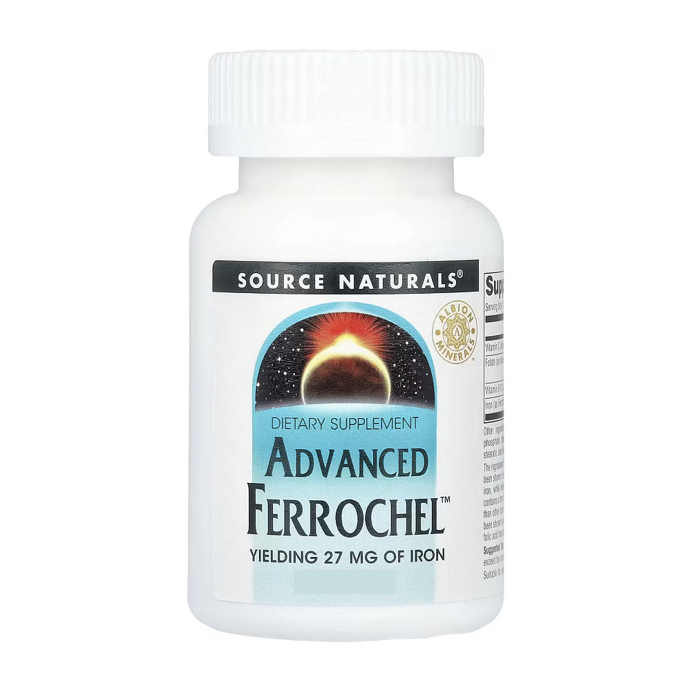 Залізо Source Naturals Advanced Ferrochel™ 27mg - 90 tabs Луцьк - фото 1