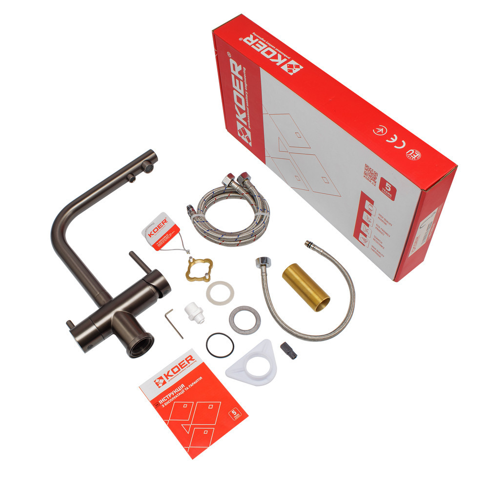 Кухонный смеситель с выводом для питьевой воды KOER KB-72001-07 (KR3393) Харьков - изображение 6