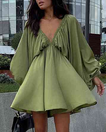 Женское легкое мини платье свободного кроя креп жатка Одесса