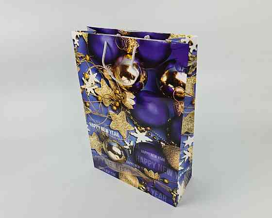 Новогодний ,картонные пакеты с ручками Гигант вертикальный 30х47х12-022 (12 шт) Харьков