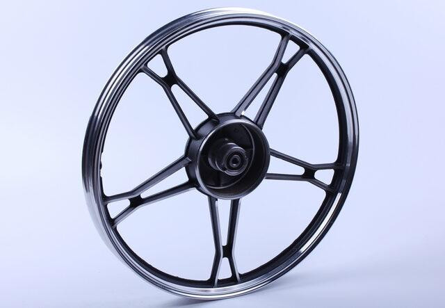 Диск передний литой 17*1,2 black (барабанный тормоз) 2,5kg на мопед Дельта/Альфа Мукачево - изображение 2