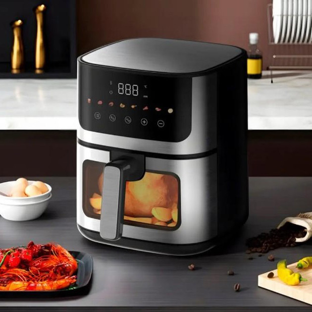 Аерогриль без жиру Rainberg, Мультипіч для смаження без олії, Аерофрітюрниця електрична для дому ZA-51 Івано-Франківськ - фото 4