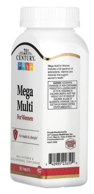 Мультивитамины и мультимикроэлементы для женщин (Mega Multi for Women) 90 таблеток Киев - изображение 2
