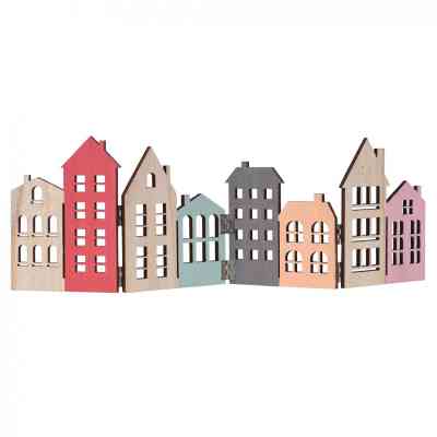 Украшение декоративное YES! Fun Дома 42 x 13 см Дерево (975069) Винница