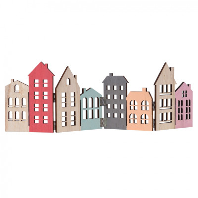 Украшение декоративное YES! Fun Дома 42 x 13 см Дерево (975069) Винница - изображение 1