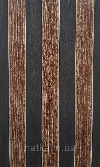 Шпалери вінілові на флізеліні AdaWall Omega1.06х10 смуги 3д під стінову панель чорні темно-коричневі 23211-4 Київ - фото 2