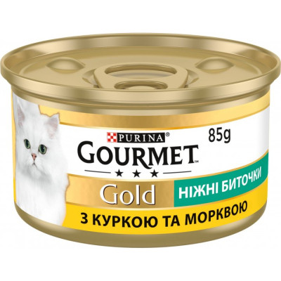 Влажный корм для кошек Purina Gourmet Gold. Нежные биточки с курицей и морковью 85 г (7613035442207) Винница - изображение 1