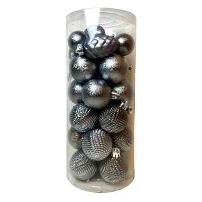 Елочная игрушка Chomik пластикові кульки компл. 31шт, 3см, сіро-сині (5900779877160_1) Винница