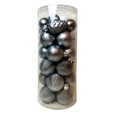 Елочная игрушка Chomik пластикові кульки компл. 31шт, 3см, сіро-сині (5900779877160_1) Винница - изображение 1