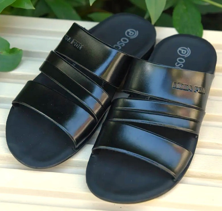 Мужские Шлёпанцы Тапочки Сланцы Чёрные Кожаные (размеры: 41,42,43,44,45) Днепр - изображение 7