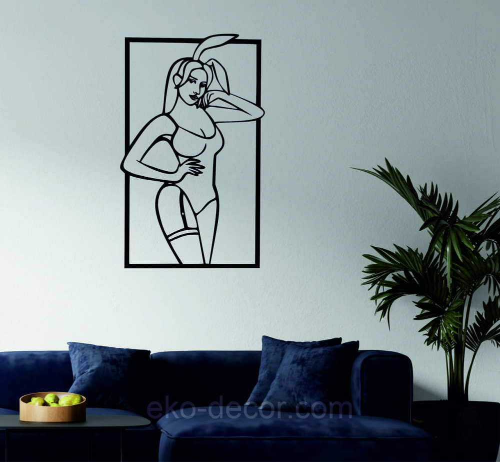 Декоративное настенное Панно «Плей-бой» Декор на стену 90*43 см, Черный Киев - изображение 2