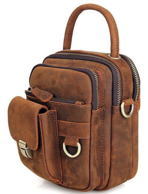 Сумка чоловіча в вінтажному стилі Коричнева (Vintage) Київ - фото 4