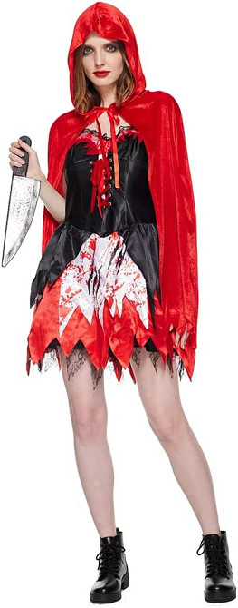 Жіночий карнавальний костюм «Кривава Червона Шапочка» на Хелловін (з накидкою) Small (S) Луцьк - фото 1