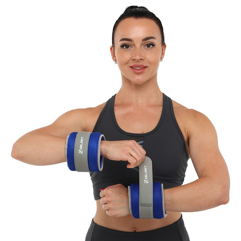 Утяжелители-манжеты водонепроницаемые Zelart FI-7210-1 2x1кг Вишнёвое - изображение 1