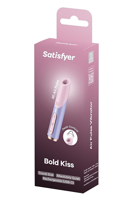 Миниатюрный вакуумный стимулятор клитора Satisfyer Bold Kiss розово-сиреневый Sex Aura Киев - изображение 6