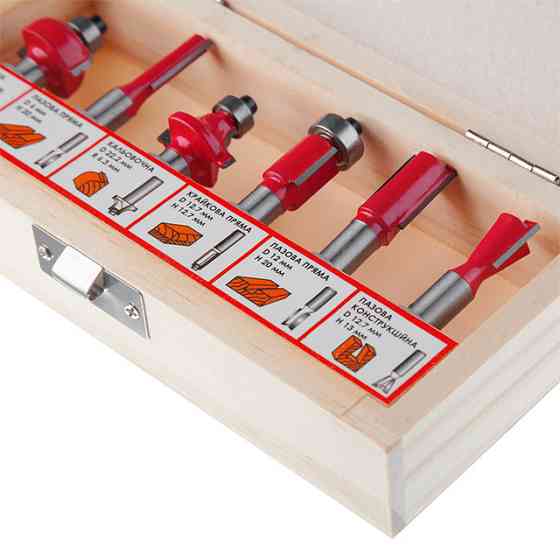 Набір фрез кінцевих по деревині, 6 шт. INTERTOOL HT-0072 Киев