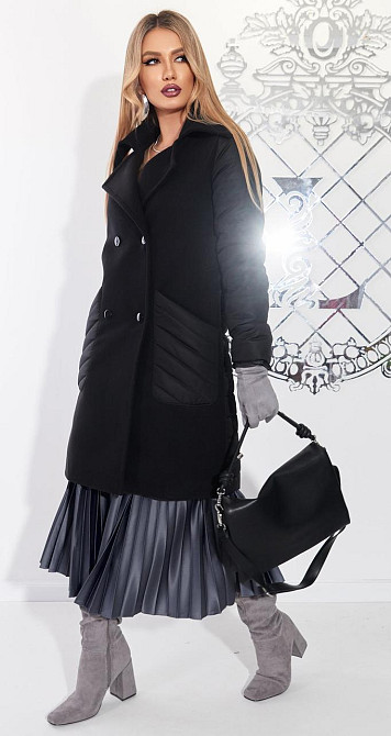 Комбіноване пальто куртка (44) Київ - фото 5