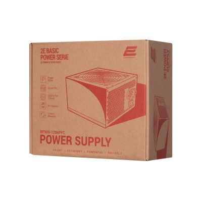 Блок живлення 2E BASIC POWER (500W), 80, 120mm, 1xMB 24pin(20+4), 1xCPU 8pin(4+4), 3xMolex, 4xSATA, 2xPCIe 8pin( (2E-BP500-120APFC) Вінниця - фото 4