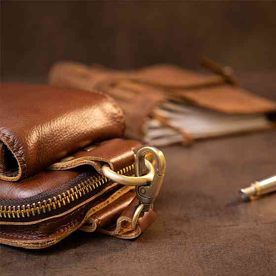 Барсетка поясна чоловіча Коричнева (Vintage) Київ