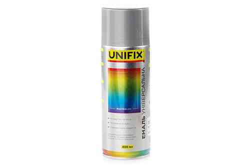 Емаль акрилова універсальна RAL 9006 Срібло гл., 400 мл UNIFIX Рівне