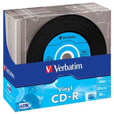 Диск CD Verbatim CD-R 700Mb 52x Slim case Vinyl AZO (43426) Винница