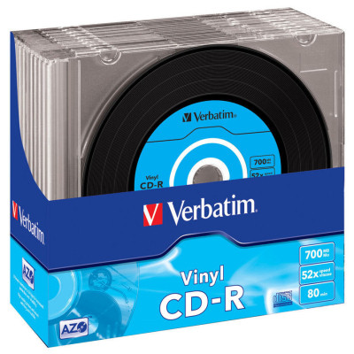 Диск CD Verbatim CD-R 700Mb 52x Slim case Vinyl AZO (43426) Винница - изображение 1