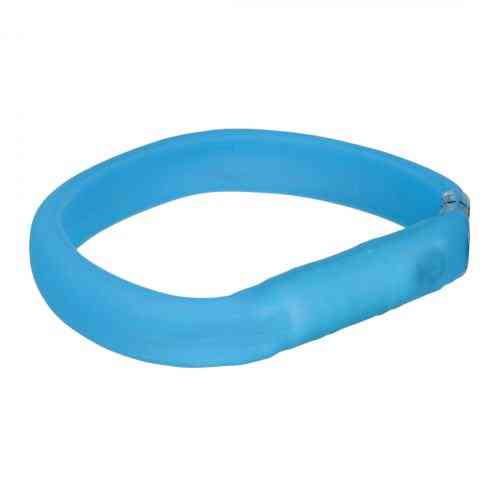 Ошейник Trixie Flash Light Ring USB для собак с подсветкой силиконовый синий широкий размер M-L 50 cм/18 мм Киев