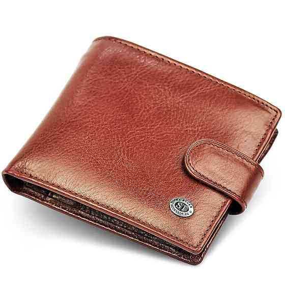 Чоловіче портмоне ST Leather з натуральної шкіри Коричневий Вінниця