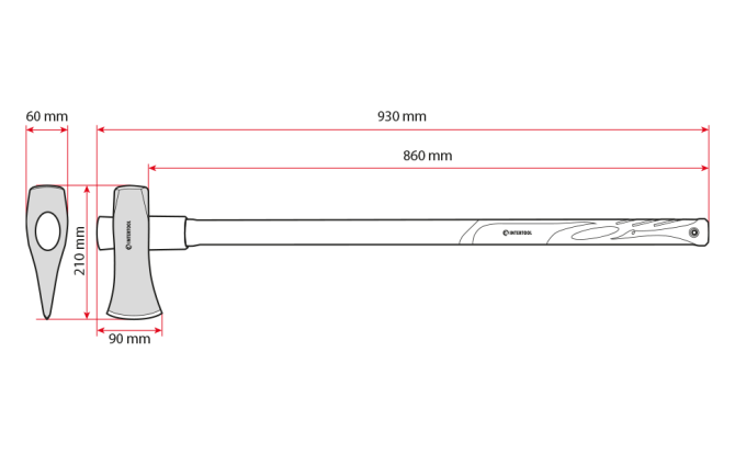 Колун INTERTOOL HT-0273 2700г рукоятка фибергласс Коломия - фото 8