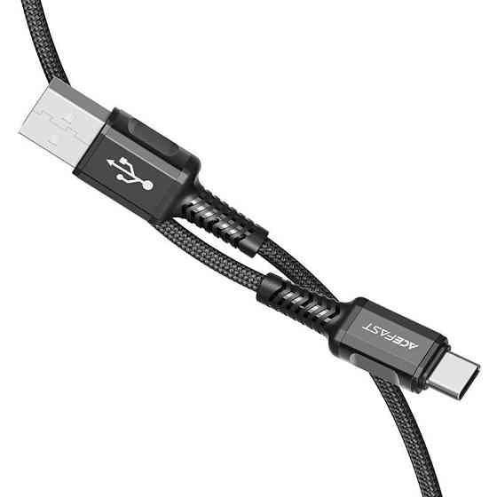 Кабель USB - Type-C ACEFAST C1-04 3A 1.2m nylon алюмінієві конектори колір чорний AFC1-04B Одеса