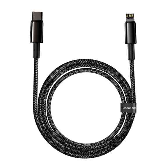 Кабель Baseus Tungsten Gold Fast Charging Data Cable Type-C to iP PD 20W 2m Black Одеса