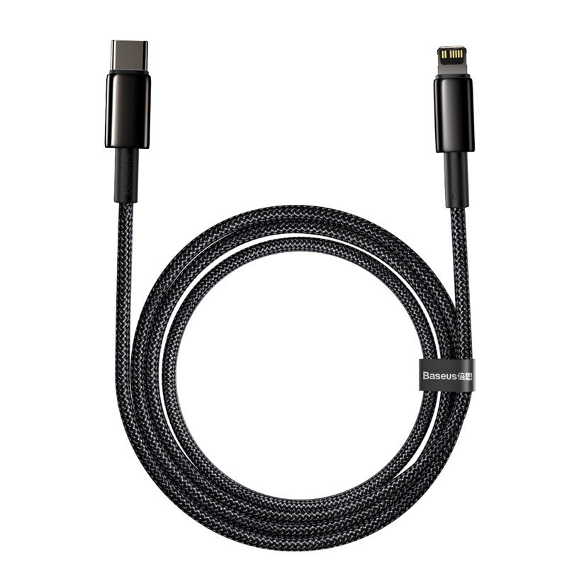 Кабель Baseus Tungsten Gold Fast Charging Data Cable Type-C to iP PD 20W 2m Black Одеса - фото 3