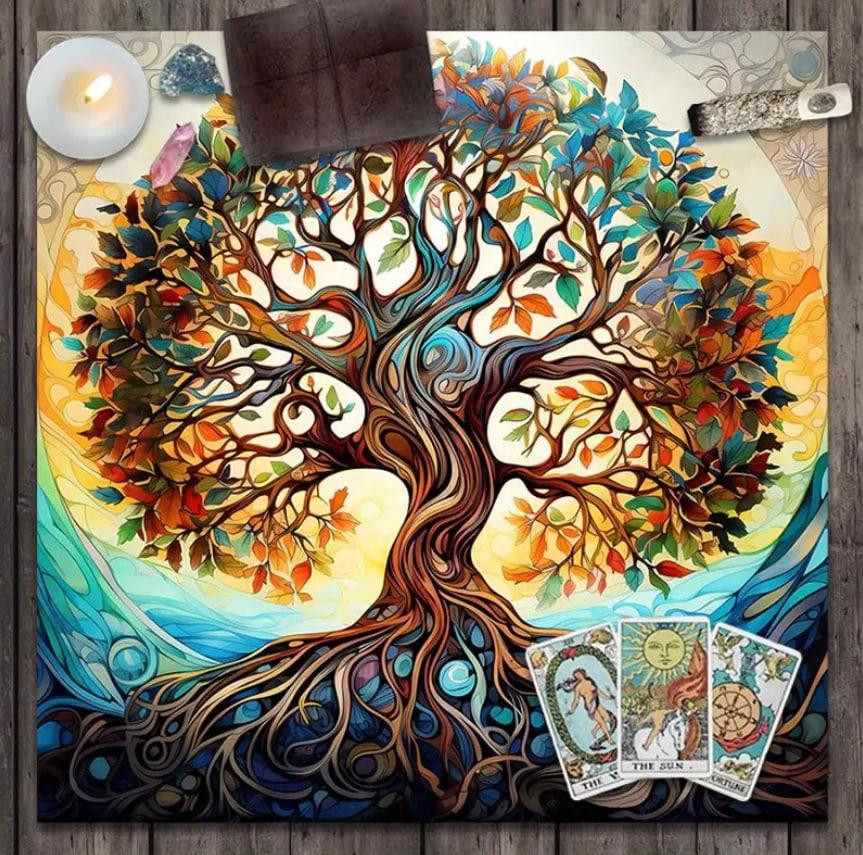 Алтарная скатерть для карт Таро и Рун. Скатерть для гадания 49*49 см. Древо жизни Киев - изображение 2