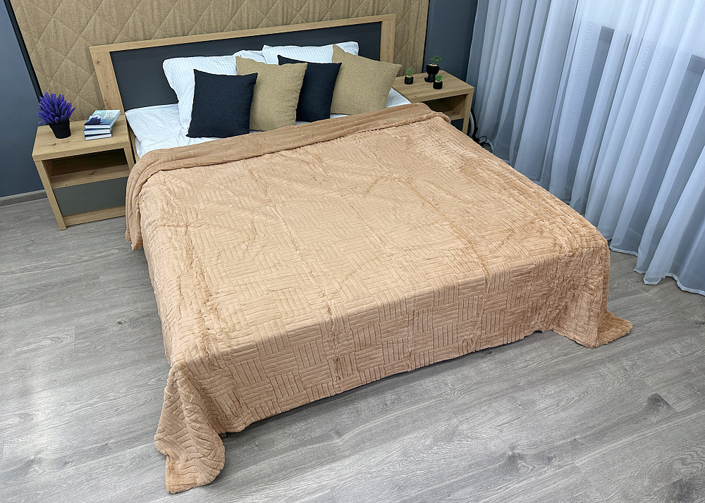Плед-покрывало Премиум 220х240 см (+-5см) Бежевый (87-223) Киев - изображение 3