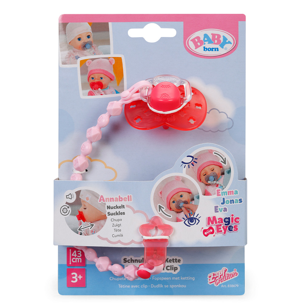 Пустушка для ляльки Baby Born на кліпсі (рожева) Дніпро - фото 1