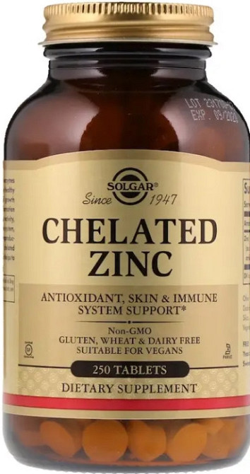Хелат цинку Solgar Chelated Zinc 250 таб Київ - фото 1