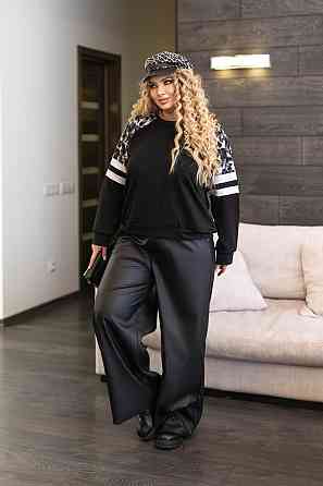 Жіночий світшот зі вставками "Artes" оптом | Батал 54-56, Чорний Київ