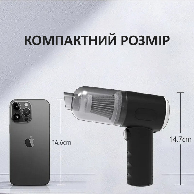 Бездротовий автопилосос Vacuum Cleaner AS-228, 3-в-1: пилосос, повітродувка, компресор, зарядка USB, Київ - фото 9