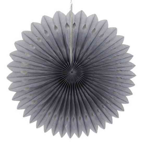 Бумажный веер декоративный 20 см серый Киев